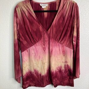 New York City Design Baby Doll Top Asymmetrical Sleeve Tunic Sz XL Vamp Whimsy